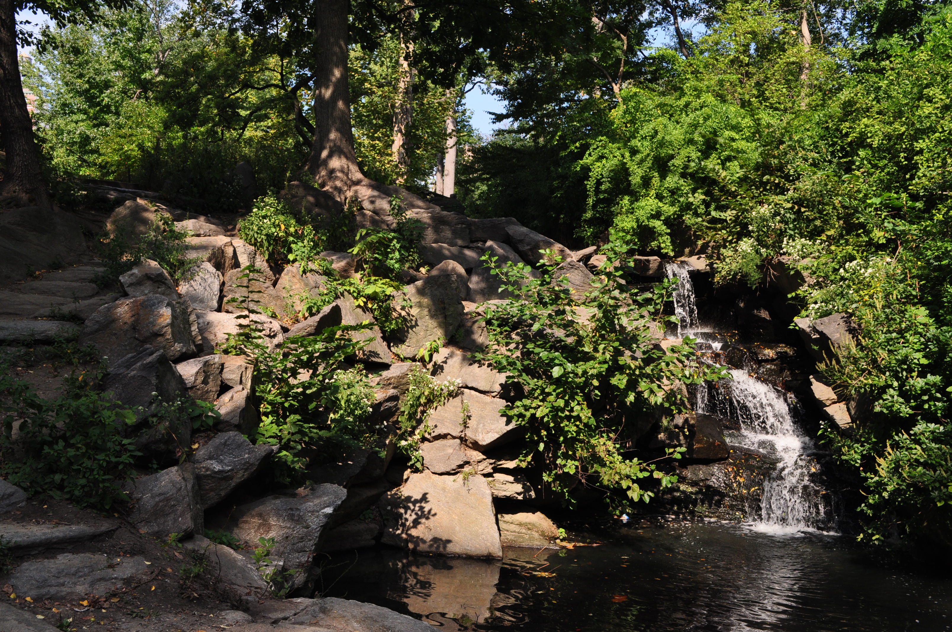 central park waterfall